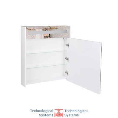 Зеркальный шкаф подвесной Qtap Robin 600х730х145 White с LED-подсветкой QT1377ZP6001W5