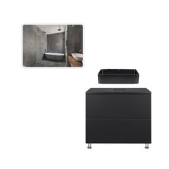 Комплект мебели для ванной Qtap Tern тумба + раковина + зеркало QT044VI430161