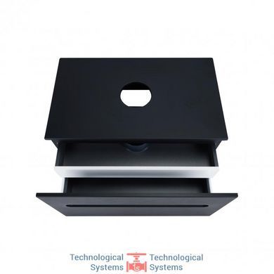 Тумба підвісна Qtap Virgo 800х476х469 Black/White зі стільницею QT1879TPА802BW5