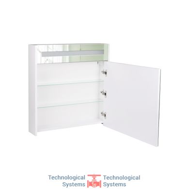 Зеркальный шкаф подвесной Qtap Robin 700х730х145 White с LED-подсветкой QT1377ZP7001W5