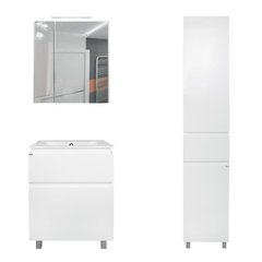 Комплект мебели для ванной Qtap Albatross тумба с раковиной + зеркальный шкаф + пенал QT044AL429521
