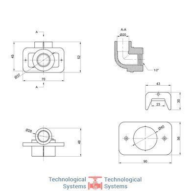 Уголок PPR Thermo Alliance 20х1/2" ВР, под гипсокартон2