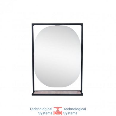Зеркало Qtap Taurus 800х850х140 Black/Whitish oak с LED-подсветкой QT2478ZP600BWO3