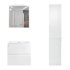 Комплект мебели для ванной Qtap Albatross тумба с раковиной + зеркальный шкаф + пенал QT044AL429551