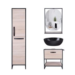 Комплект мебели для ванной Qtap тумба + раковина + зеркало + пенал QT044TA429611