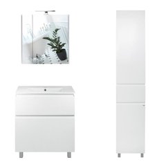 Комплект мебели для ванной Qtap Albatross тумба с раковиной + зеркальный шкаф + пенал QT044AL429531