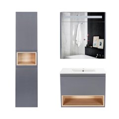 Комплект мебели для ванной Qtap Robin тумба с раковиной + зеркальный шкаф + пенал QT044RO429731