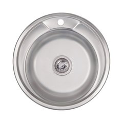 Кухонна мийка Lidz 490-A Satin 0,6 мм (LIDZ490A06SAT160)1