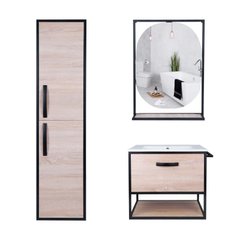 Комплект мебели для ванной Qtap Taurus тумба с раковиной + зеркало + пенал QT044TA429671