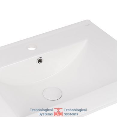 Комплект Qtap Robin 600х580х437 Graphite/Whitish oak тумба подвесная + раковина врезная QT1372TPВ6002GWO11