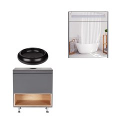 Комплект меблів для ванної Qtap Robin тумба + раковина + дзеркальна шафа QT044RO429811