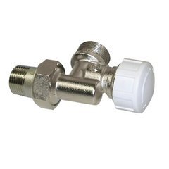 Реверсивный термостатический клапан с регулирующим колпачком, соединение для труб: медной, PEX и многослойной, патрубок без герметичной прокладки, никелированный 1/2" Ду 15 соединение 24-19 (IVR 571/2)1