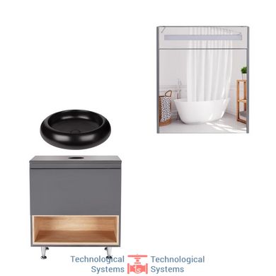 Комплект меблів для ванної Qtap Robin тумба + раковина + дзеркальна шафа QT044RO429811
