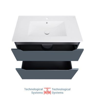 Комплект Qtap Albatross 810х825х460 Graphite тумба напольная + раковина врезная QT1471TNВ8023080CG4