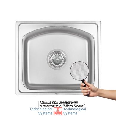 Кухонна мийка Qtap 4842 Micro Decor 0,8 мм (QT4842MICDEC08)3