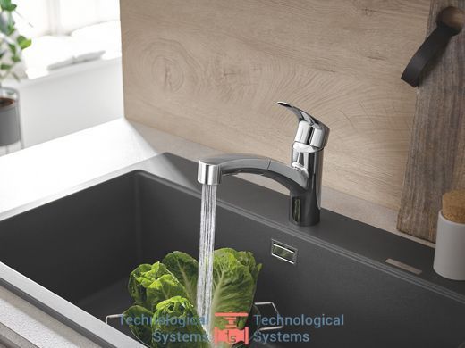 GROHE EUROSMART Змішувач для кухні з висувним виливом хром8