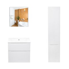 Комплект мебели для ванной Qtap Scorpio тумба с раковиной + зеркальный шкаф + пенал QT044SK429901