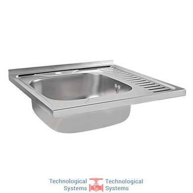 Кухонна мийка Lidz 6060-L Satin 0,6 мм (LIDZ6060SAT06)4