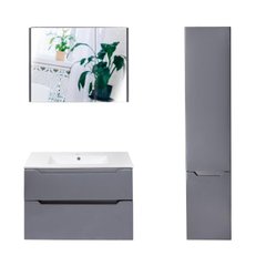Комплект мебели для ванной Qtap Scorpio тумба с раковиной + зеркальный шкаф + пенал QT044SK429921
