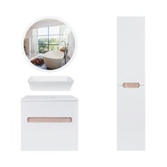 Комплект мебели для ванной Qtap Virgo тумба + раковина + зеркало + пенал QT044VI429991