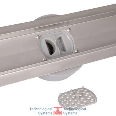 Трап из нержавеющей стали Qtap Scorpio Tile600 линейный под плитку (поворотный сифон/сухой затвор)5