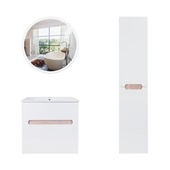 Комплект мебели для ванной Qtap Virgo тумба с раковиной + зеркало + пенал QT044VI429931