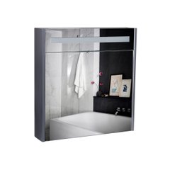 Зеркальный шкаф подвесной Qtap Robin 700х730х145 Graphite с LED-подсветкой QT1377ZP7002G1