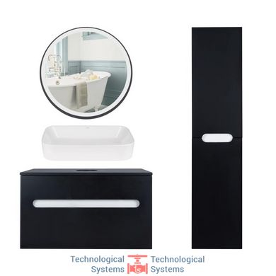 Комплект меблів для ванної Qtap тумба + раковина + дзеркало + пенал QT044VI430041