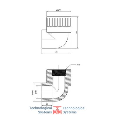 Кутник PPR Alfa Plast 25х1/2" ВР2