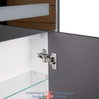 Зеркальный шкаф подвесной Qtap Robin 700х730х145 Graphite с LED-подсветкой QT1377ZP7002G6