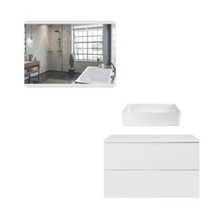 Комплект мебели для ванной Qtap Tern тумба + раковина + зеркало QT044VI430071