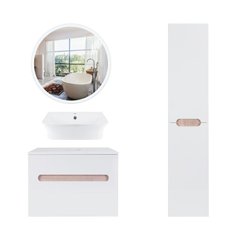 Комплект мебели для ванной Qtap Virgo тумба + раковина + зеркало + пенал QT044VI430001
