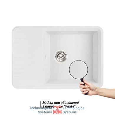 Кухонна мийка Qtap CS 7440 White (QT7440WHI650)3