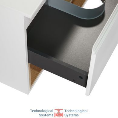 Тумба подвесная Qtap Robin 600х476х437 White/Whitish oak со столешницей QT1379TPН6001WWO6