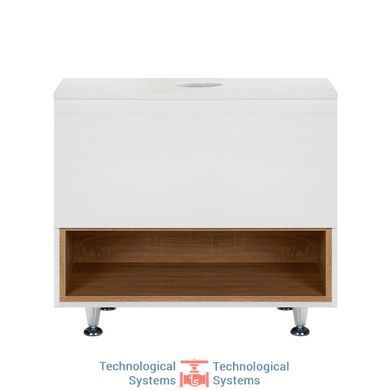 Тумба напольная Qtap Robin 800х616х437 White/Whitish oak со столешницей QT1380TNН8001WWO4