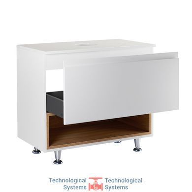 Тумба напольная Qtap Robin 800х616х437 White/Whitish oak со столешницей QT1380TNН8001WWO2