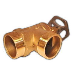 Клапан (вентиль 15Б 3р) латунний перекривний пожежного крану кутовий LEXLINE Ду 25 1" Pn=16 В-З1