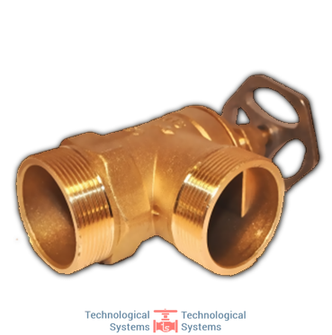 Клапан (вентиль 15Б 3р) латунний перекривний пожежного крану кутовий LEXLINE Ду 25 1" Pn=16 В-З1