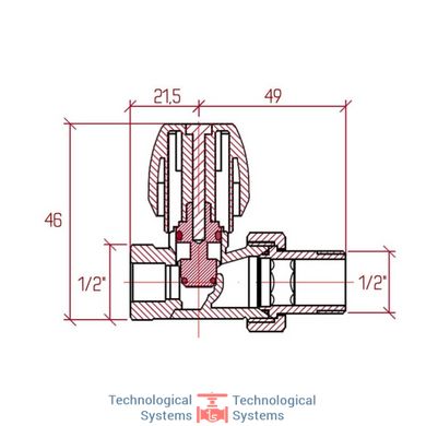 Кран радиаторный Icma 15 1/2" с антипротечкой прямой №813+9402