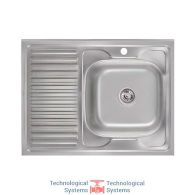 Кухонна мийка Lidz 6080-R Satin 0,6 мм (LIDZ6080R06SAT)1