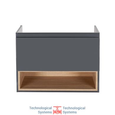 Тумба подвесная Qtap Robin 800х580х437 Graphite/Whitish oak QT1374TPВ8002GWO3