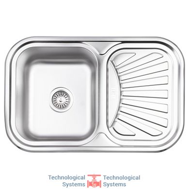 Кухонна мийка Lidz 7549 Micro Decor 0,8 мм (LIDZ7549MICDEC)1