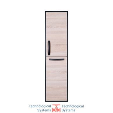 Пенал подвесной Qtap Taurus 350х1450х300 Whitish oak с корзиной для белья QT2476PP1451KRWO3