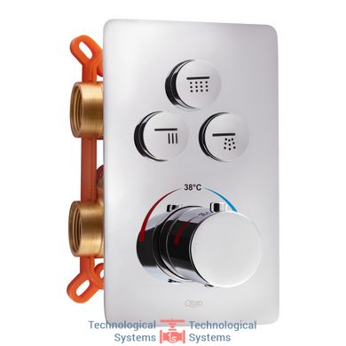 Змішувач термостатичний прихованого монтажу для душу Qtap Votice 6443T105NKC для трьох споживачів1