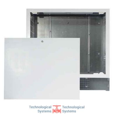 Универсальный шкаф из оцинкованной стали с полимерным покрытием RAL 9010 предназначен для монтажа коллекторов. вих. 3+3 400x630x90 (IVR 830)1