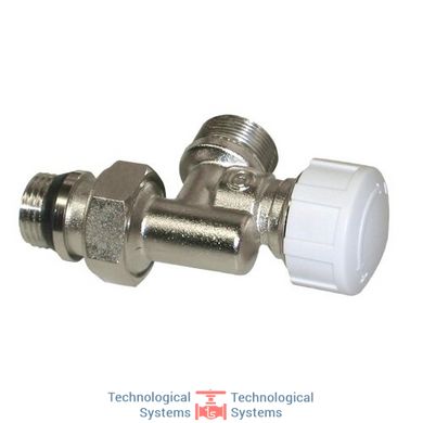 Реверсивный термостатический клапан с регулирующим колпачком, соединение для труб: медной, PEX и многослойной, патрубок с герметичной прокладкой, никелированный 1/2" Ду 15 соединение 24-19 (IVR 571)2