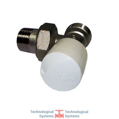 Клапан кутовий з ручним керуванням для радіаторів, для: PEX, багатошарової і мідної труби, патрубок без герметичної прокладки, нікельований 3/8" Ду 10 сполучення 1/2" (IVR 540/2)2